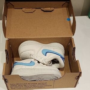 Nike Baby /toddlers  White and Light Blue Sneakers